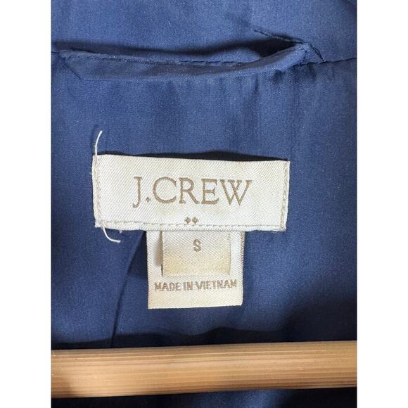 J. Crew Navy Quilted Puffer Down Waterfowl Insulation Quiet Luxury Preppy Small - Picture 5 of 8